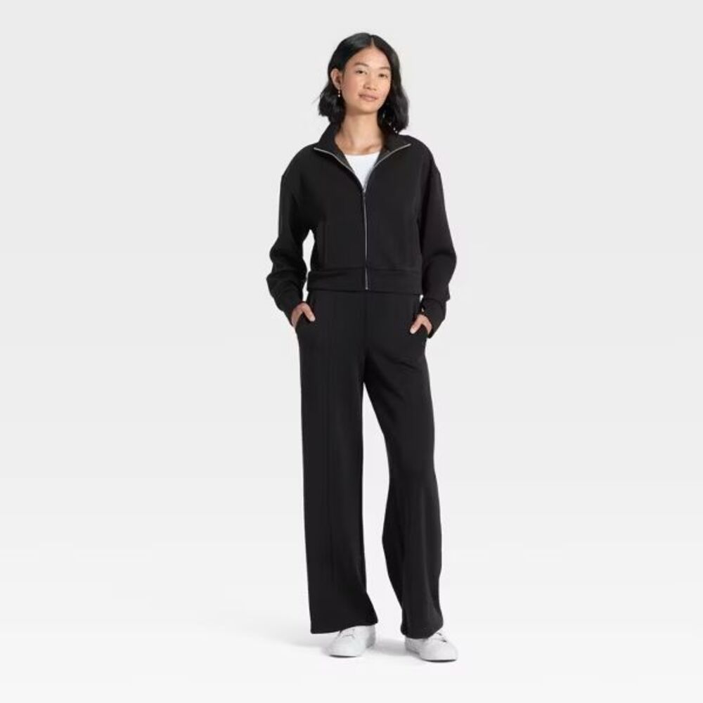 Women's Sandwash Zip-Up - A New Day™ Black L